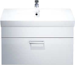 Iddis Тумба под раковину Mirro 80 подвесная белая/ясень шимо – фотография-2